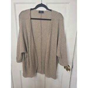 VICI Womens Tan Open Front Loose Knit Cardigan Sweater Dolman Sleeve Small